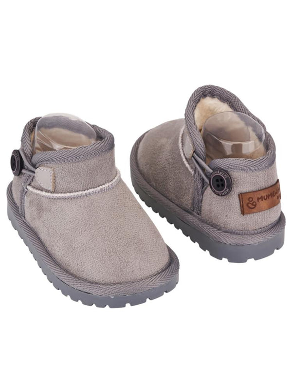 Mumenim Baby Kodiak Düğmeli 26-30 Numara Bot - Gri
