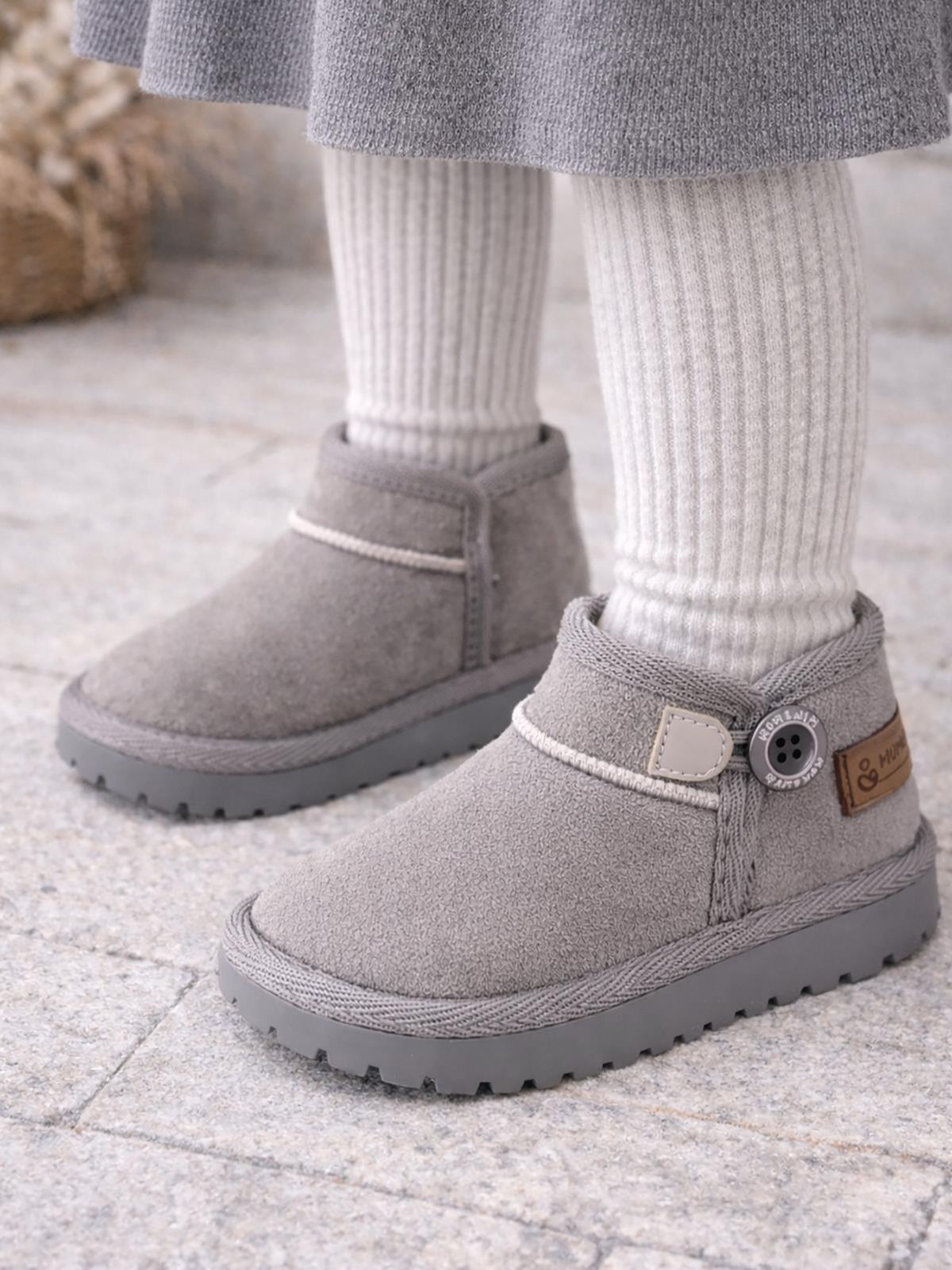 Mumenim Baby Kodiak Düğmeli 26-30 Numara Bot - Gri