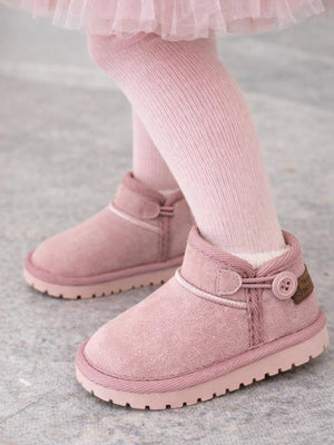 Mumenim Baby Kodiak Düğmeli 26-30 Numara Bot - Pudra