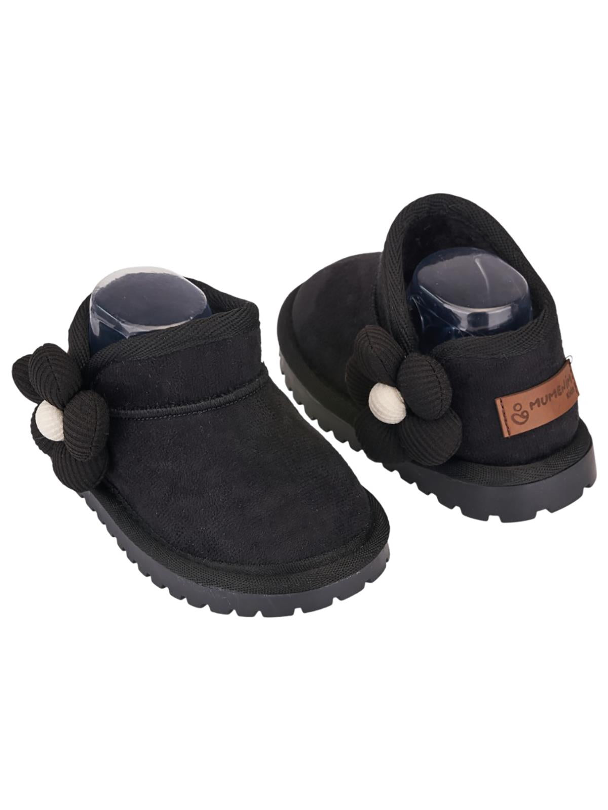 Mumenim Baby Minto Çiçekli 26-30 Numara Bot - Siyah