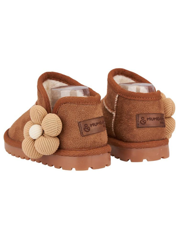 Mumenim Baby Minto Çiçekli 21-25 Numara Bot - Kahverengi