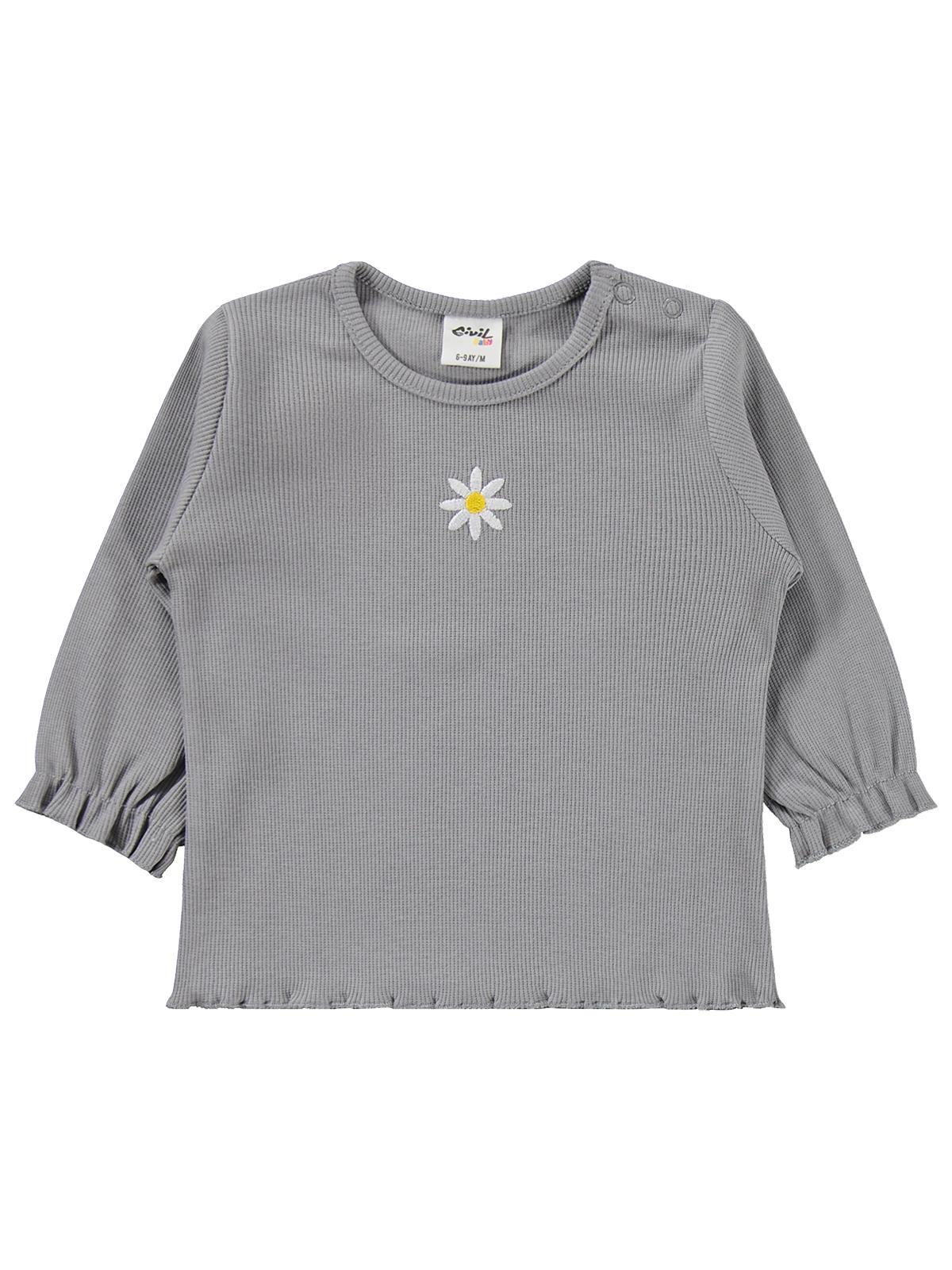 Civil Baby Papatya Nakışlı 6-18 Ay Takım - Gri