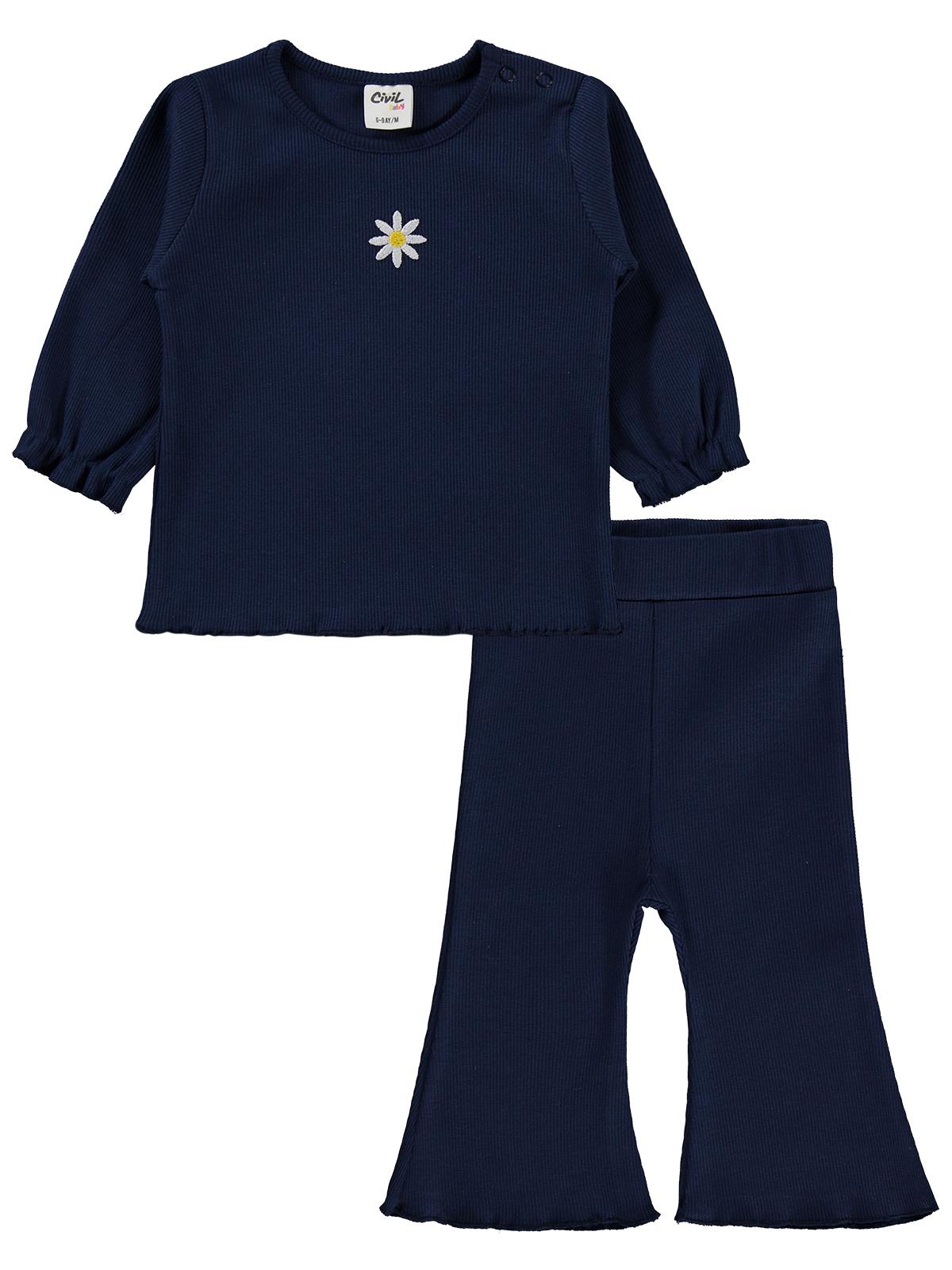 Civil Baby Papatya Nakışlı 6-18 Ay Takım - Lacivert