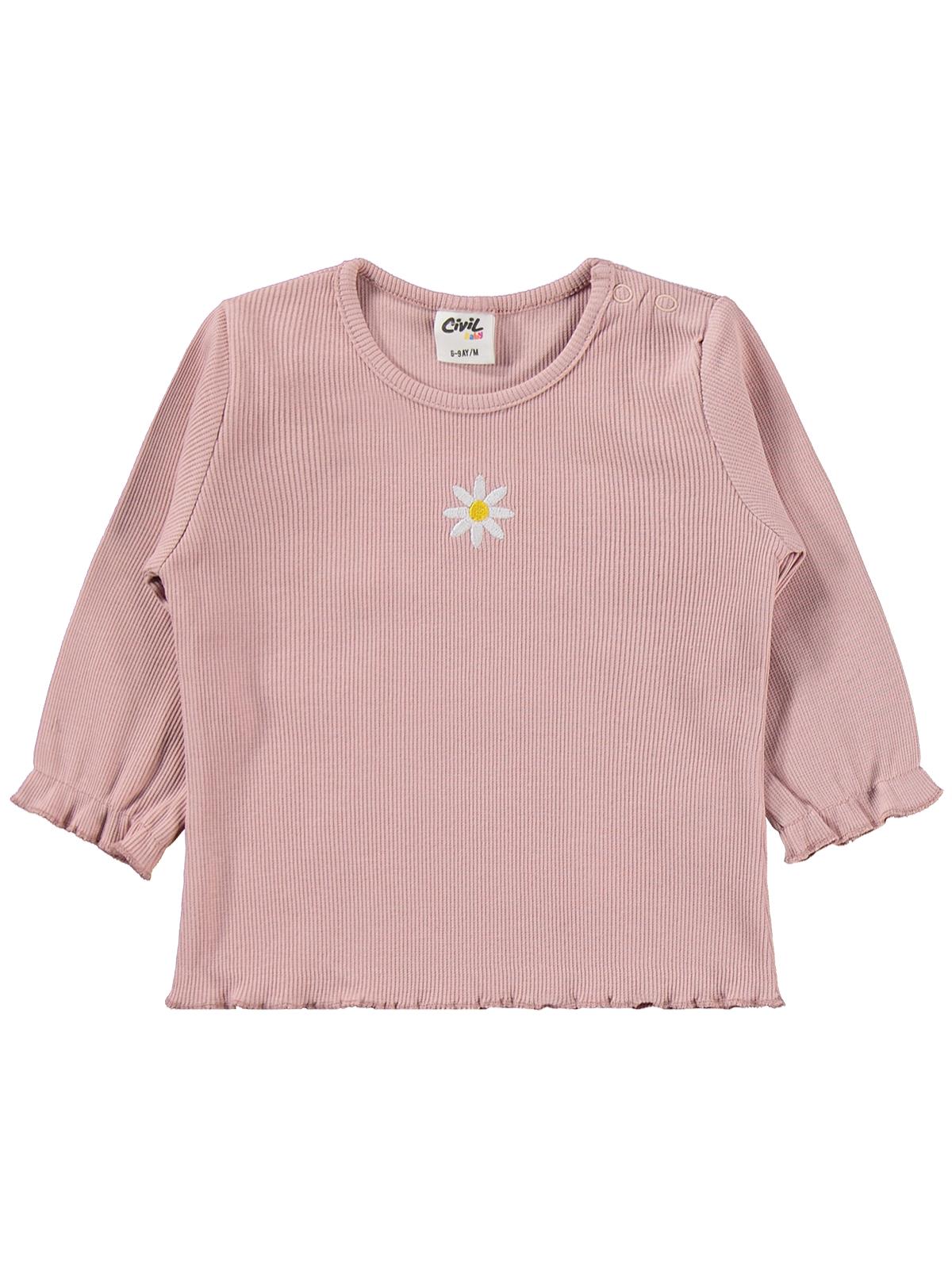 Civil Baby Papatya Nakışlı 6-18 Ay Takım - Pudra