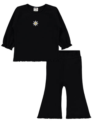 Civil Baby Papatya Nakışlı 6-18 Ay Takım - Siyah