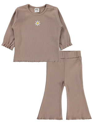 Civil Baby Papatya Nakışlı 6-18 Ay Takım - Bej