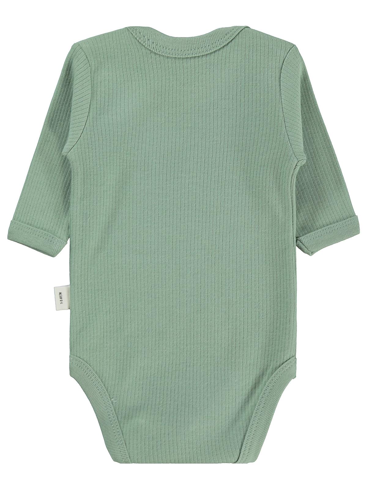 Civil Baby Hayvanlar Baskılı 0-3 Yaş Çıtçıtlı Badi - Haki