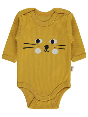 Civil Baby Kaplan Baskılı 1-36 Ay Çıtçıtlı Badi - Hardal