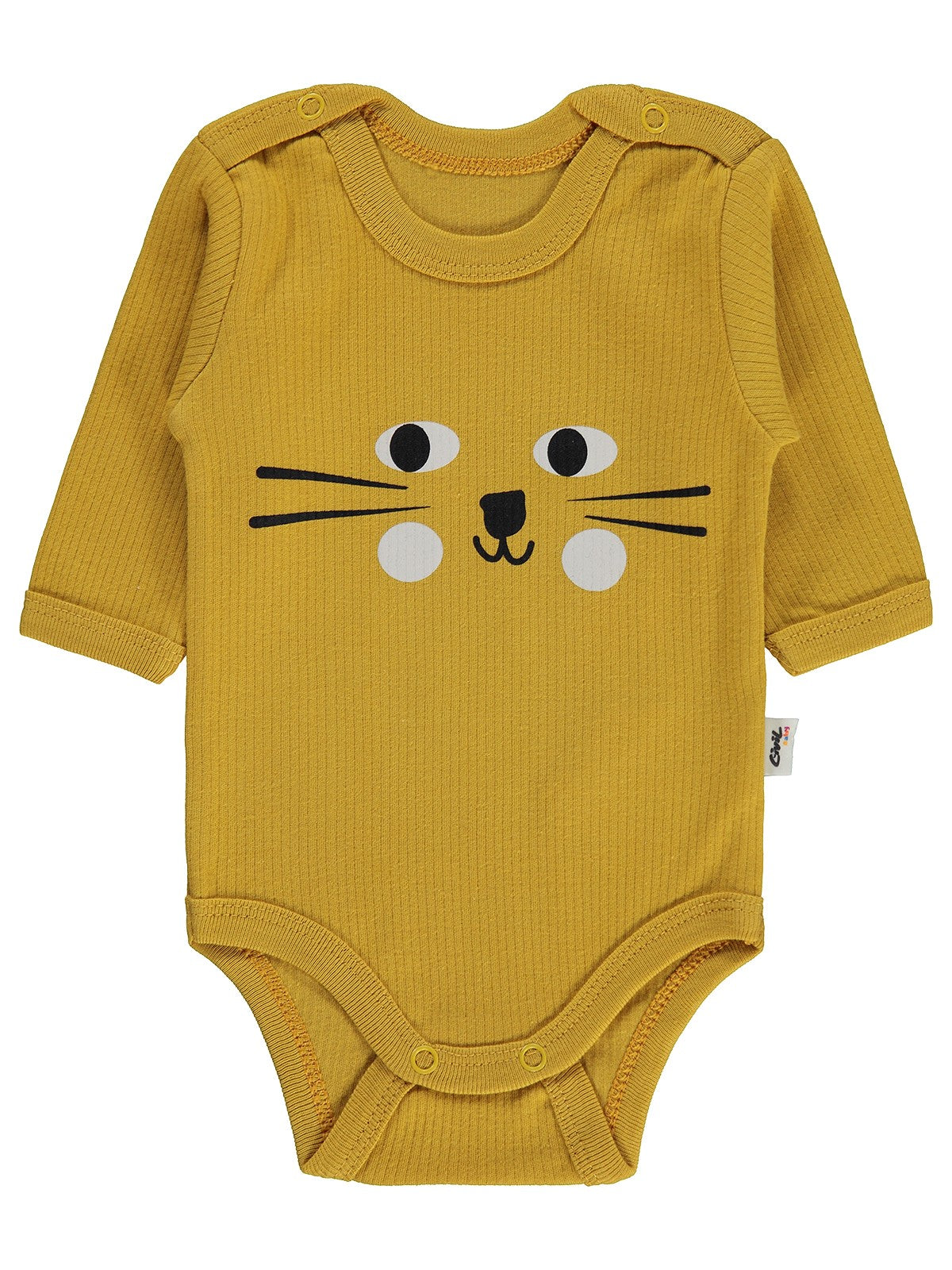 Civil Baby Kaplan Baskılı 1-36 Ay Çıtçıtlı Badi - Hardal