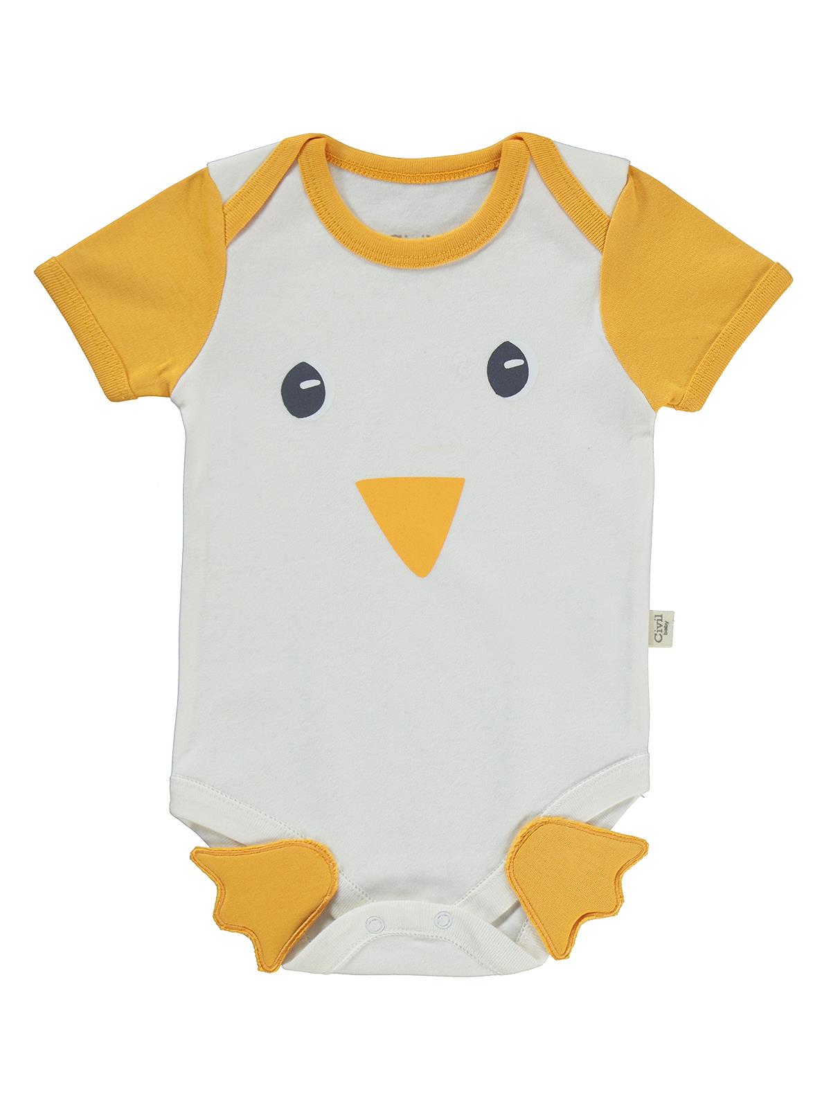 Civil Baby Ördek Baskılı 2'li Set 3-18 Ay Çıtçıtlı Badi - Turuncu