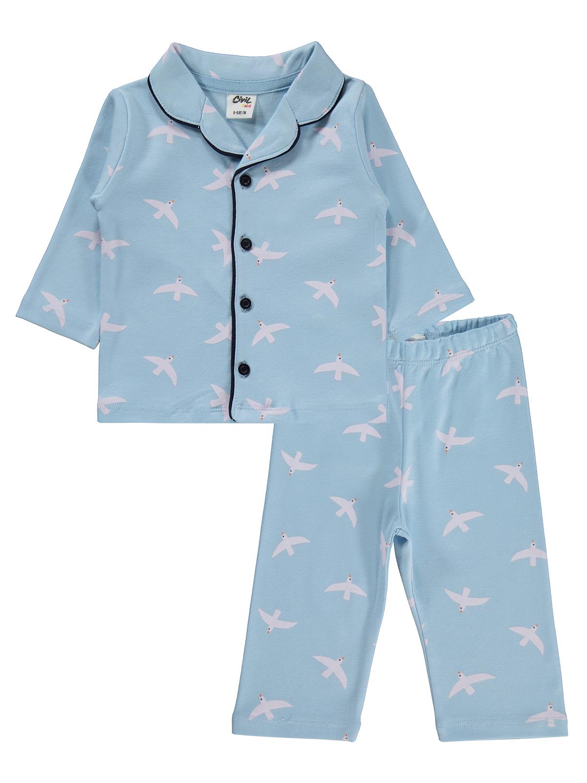 Civil Baby Martı Empirmeli 6-18 Ay Pijama Takımı - Mavi