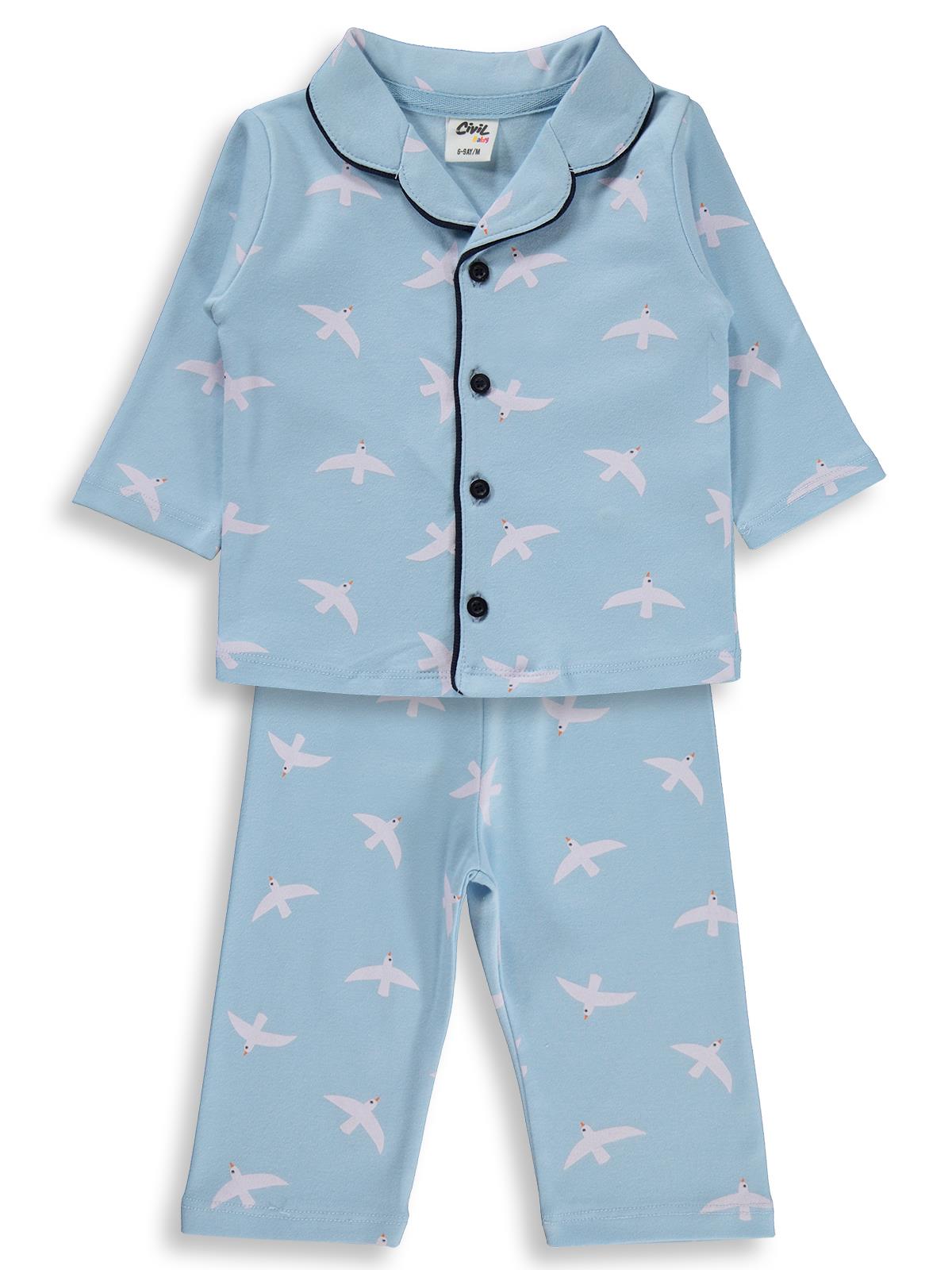 Civil Baby Martı Empirmeli 6-18 Ay Pijama Takımı - Mavi