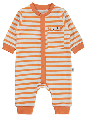 Civil Baby Yengeç Baskılı 1-9 Ay Tulum - Turuncu
