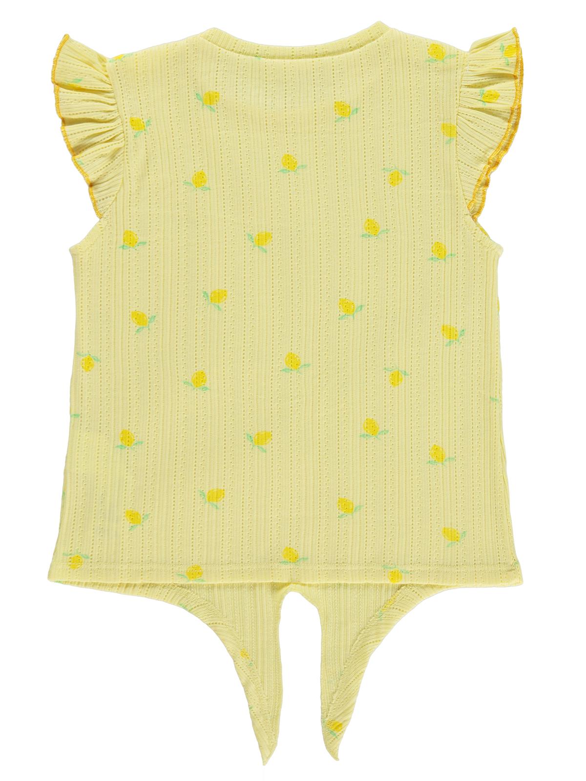 Civil Girls Limon Desenli 6-9 Yaş Tişört - Sarı