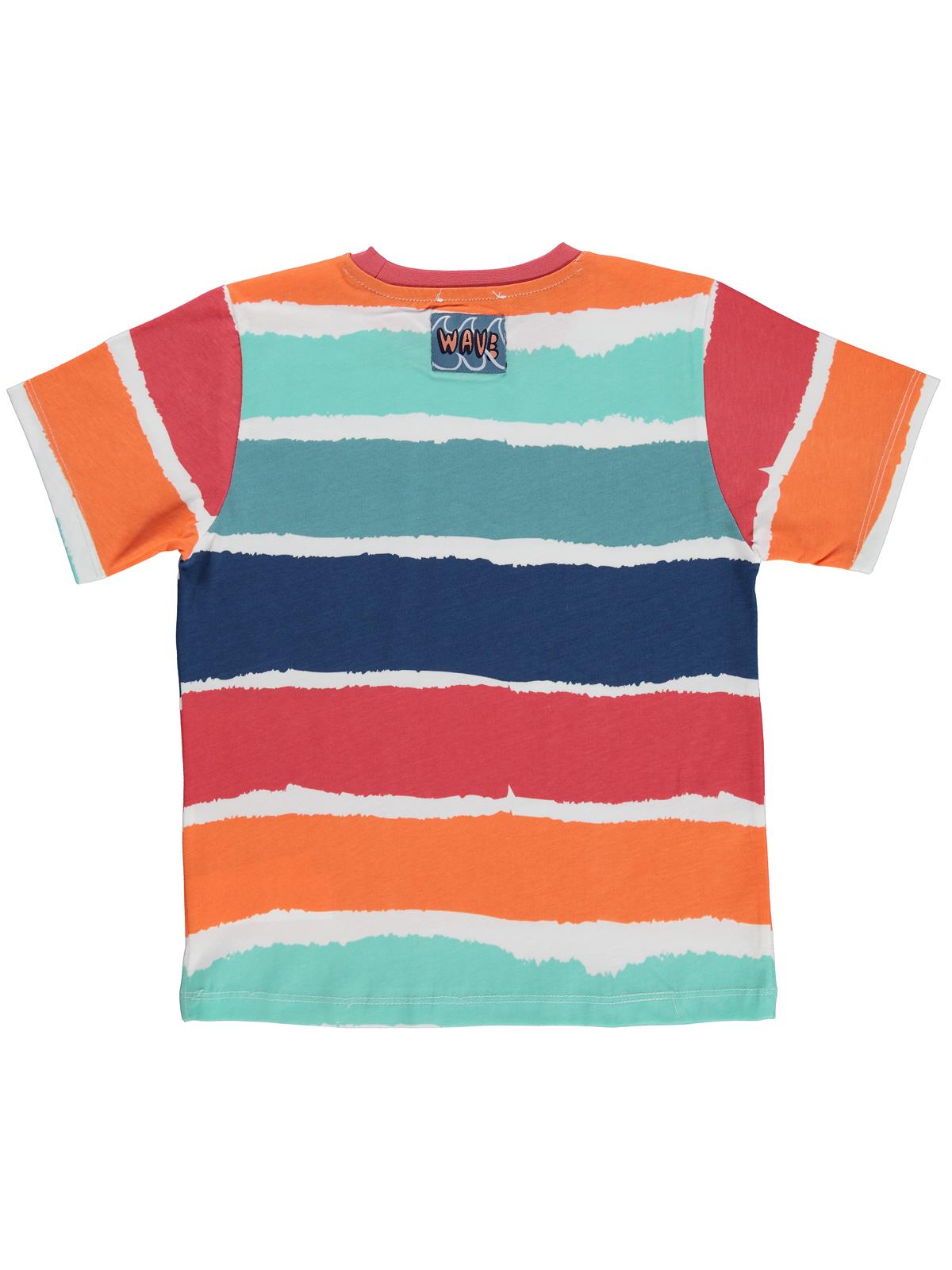 Civil Boys Renkli Dalga 6-9 Yaş Tişört - Kırık Beyaz