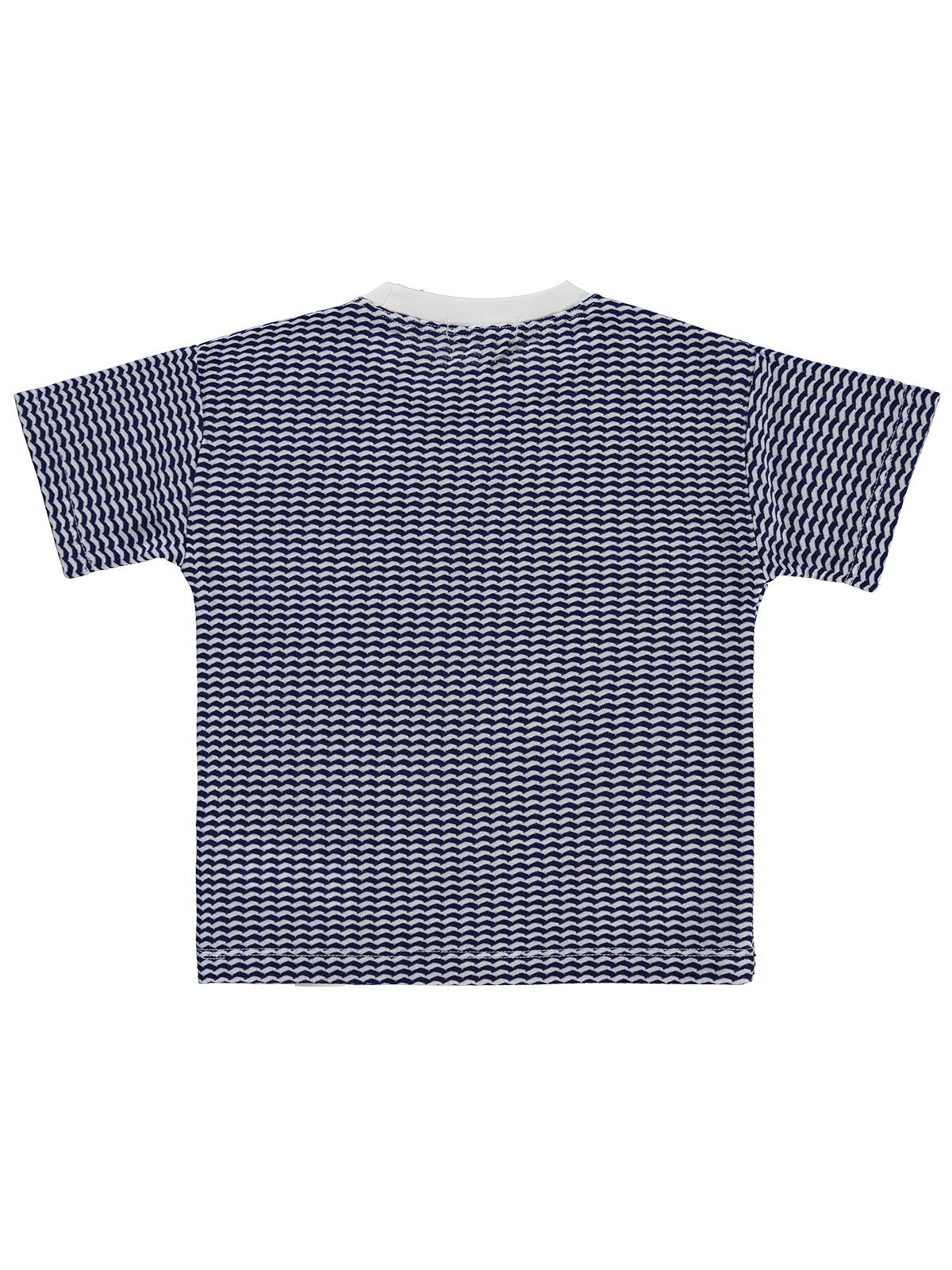 Civil Boys Yatay Dalgalı Çizgili 2-5 Yaş Tişört - Lacivert