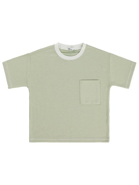 Civil Boys Karyoka Dikişli Cepli 10-13 Yaş Tişört - Yeşil