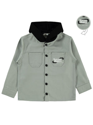 Civil Boys Çift Cepli Kapşonlu 6-9 Yaş Gömlek - Haki