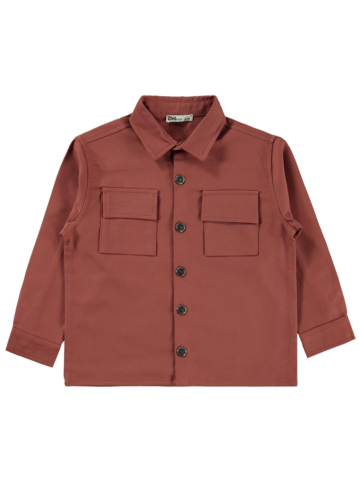 Civil Boys Cebi Armalı 10-13 Yaş Gömlek - Kahverengi