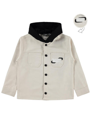 Civil Boys Çift Cepli Kapşonlu 10-13 Yaş Gömlek - Koyu Taş Rengi