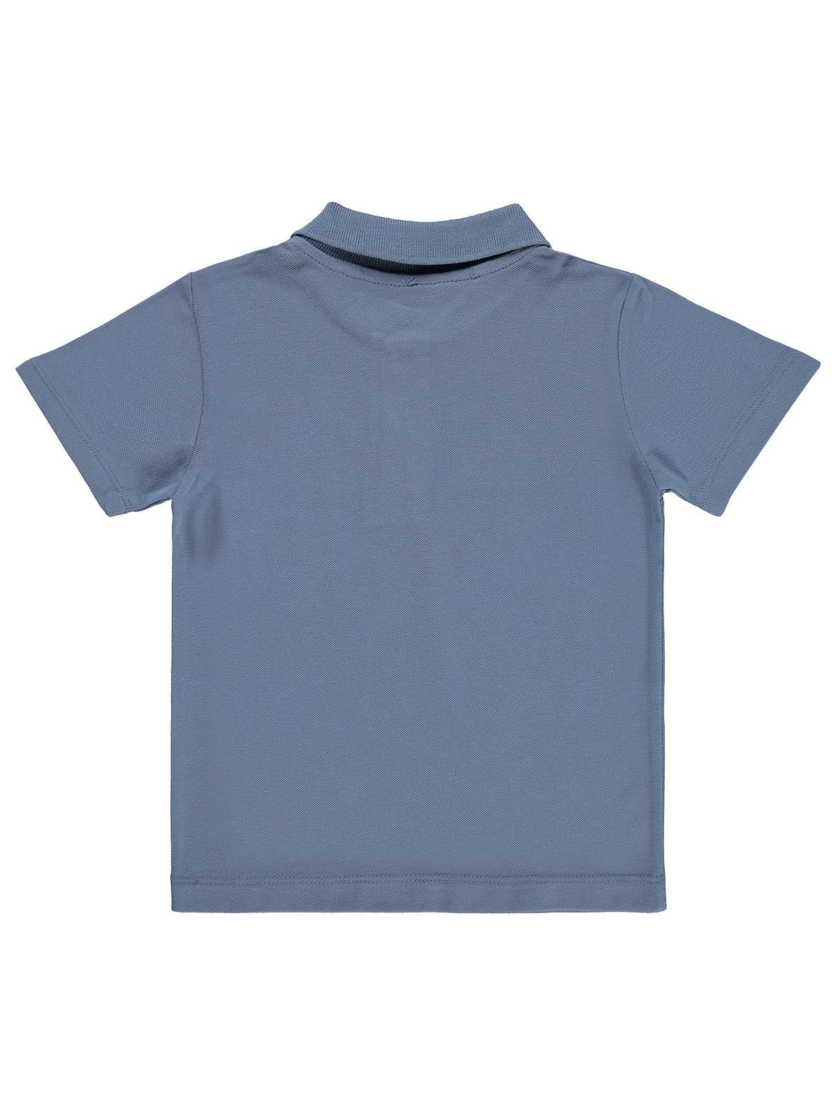 Civil Boys Erkek Çocuk Palmiye Nakışlı Polo Yaka 2-5 Yaş Tişört - Mavi