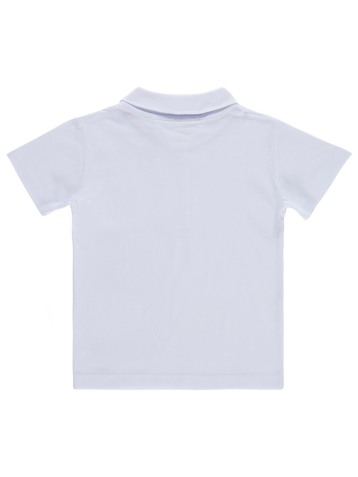 Civil Boys Erkek Çocuk Palmiye Nakışlı Polo Yaka 2-5 Yaş Tişört - Beyaz