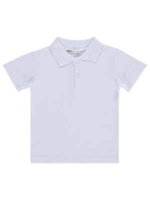 Civil Boys Erkek Çocuk Palmiye Nakışlı Polo Yaka 2-5 Yaş Tişört - Beyaz
