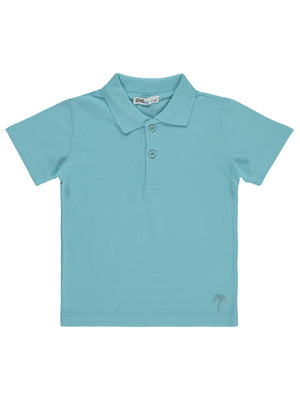 Civil Boys Erkek Çocuk Palmiye Nakışlı Polo Yaka 2-5 Yaş Tişört - Yeşil