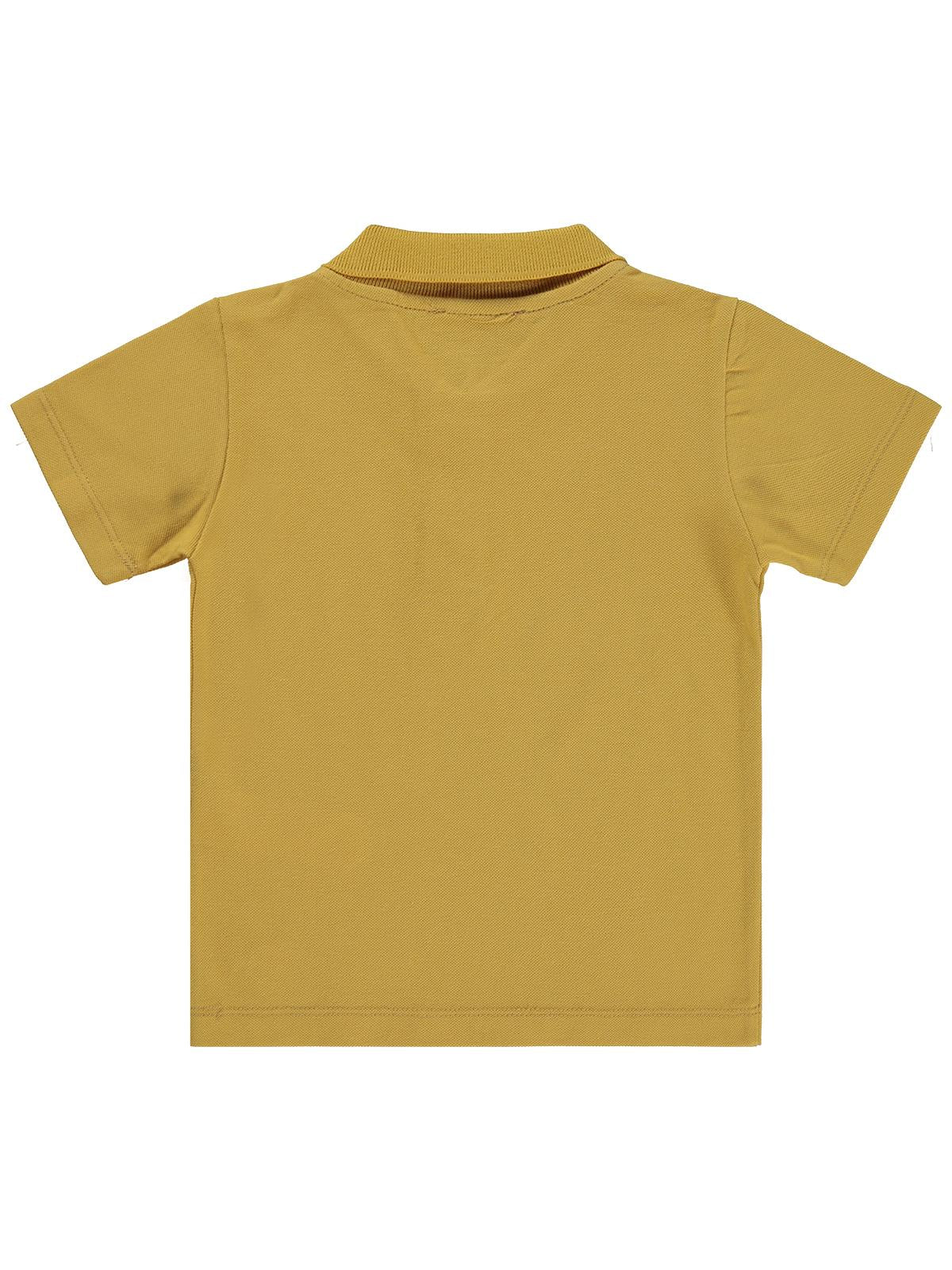 Civil Boys Erkek Çocuk Palmiye Nakışlı Polo Yaka 2-5 Yaş Tişört - Hardal