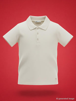 Civil Boys Erkek Çocuk Palmiye Nakışlı Polo Yaka 6-9 Yaş Tişört - Bej