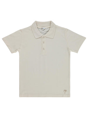 Civil Boys Erkek Çocuk Palmiye Nakışlı Polo Yaka 6-9 Yaş Tişört - Bej