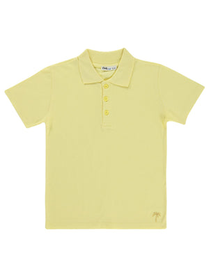 Civil Boys Erkek Çocuk Palmiye Nakışlı Polo Yaka 6-9 Yaş Tişört - Sarı