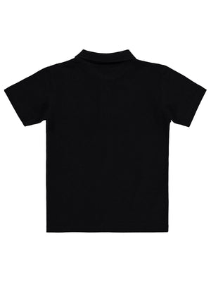 Civil Boys Palmiye Nakışlı Polo Yaka 10-13 Yaş Tişört - Siyah