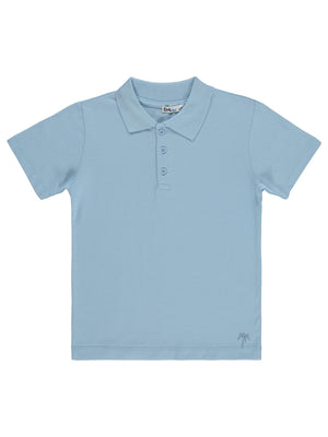 Civil Boys Erkek Çocuk Palmiye Nakışlı Polo Yaka 6-9 Yaş Tişört - Mavi