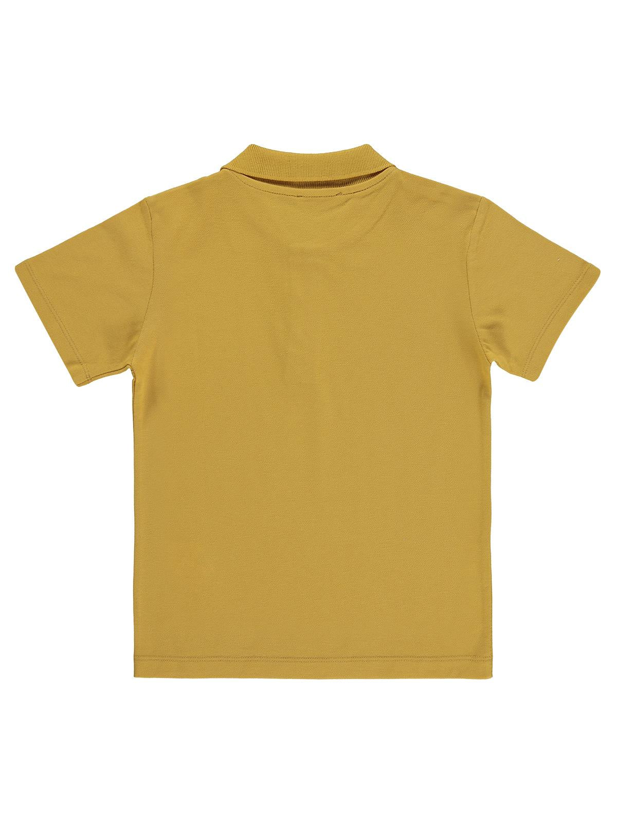 Civil Boys Erkek Çocuk Palmiye Nakışlı Polo Yaka 6-9 Yaş Tişört - Hardal