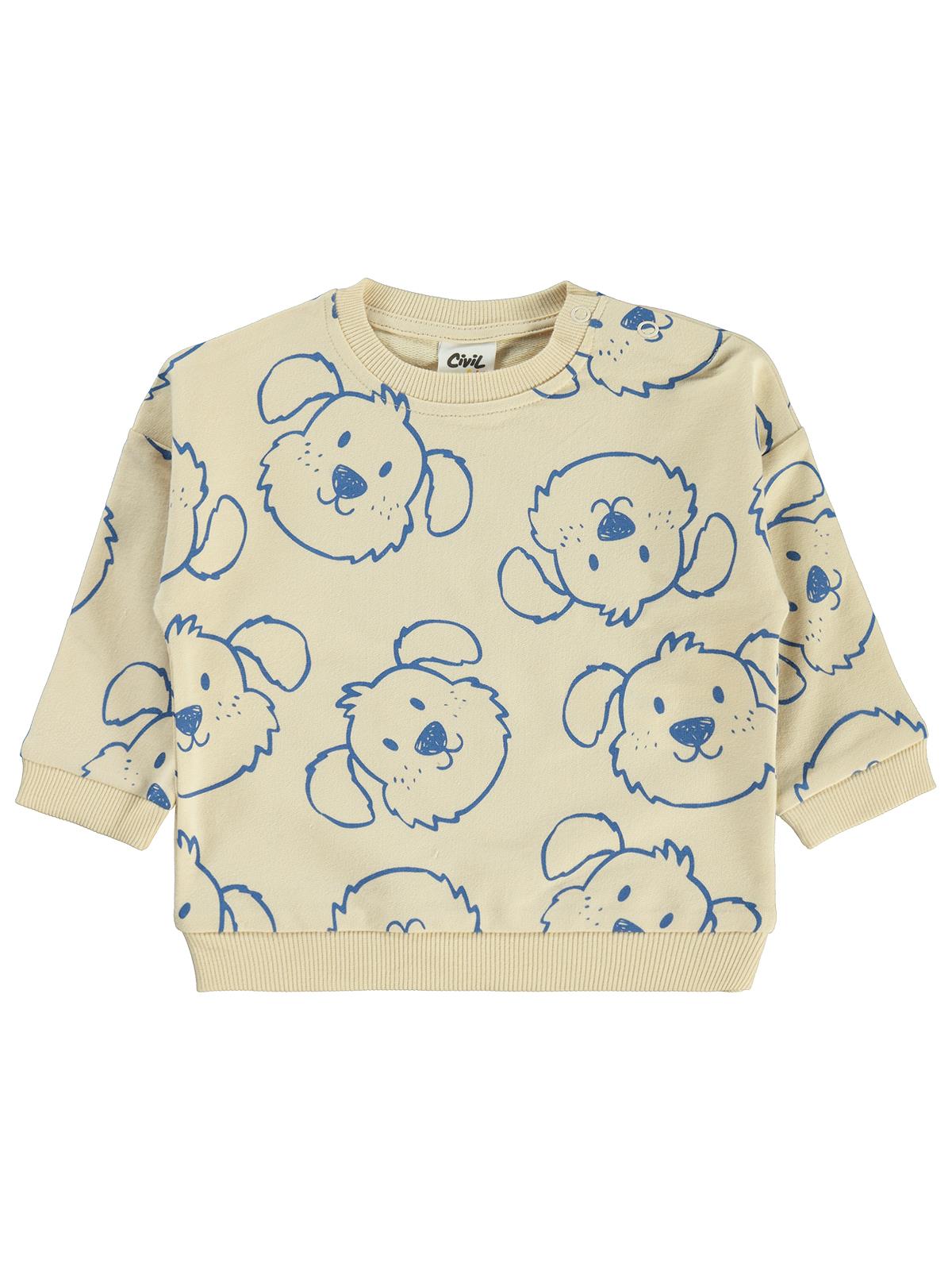 Civil Baby Köpek Baskılı 6-18 Ay Takım - Bej