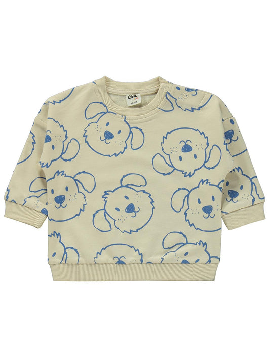 Civil Baby Köpek Baskılı 6-18 Ay Takım - Bej