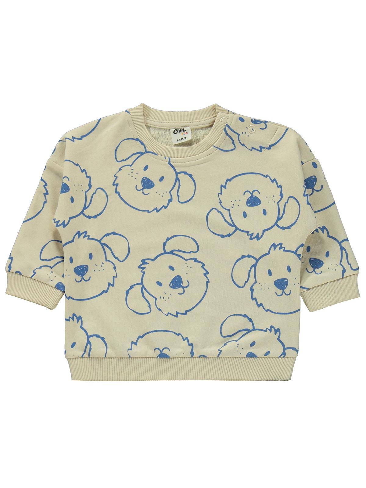 Civil Baby Köpek Baskılı 6-18 Ay Takım - Bej