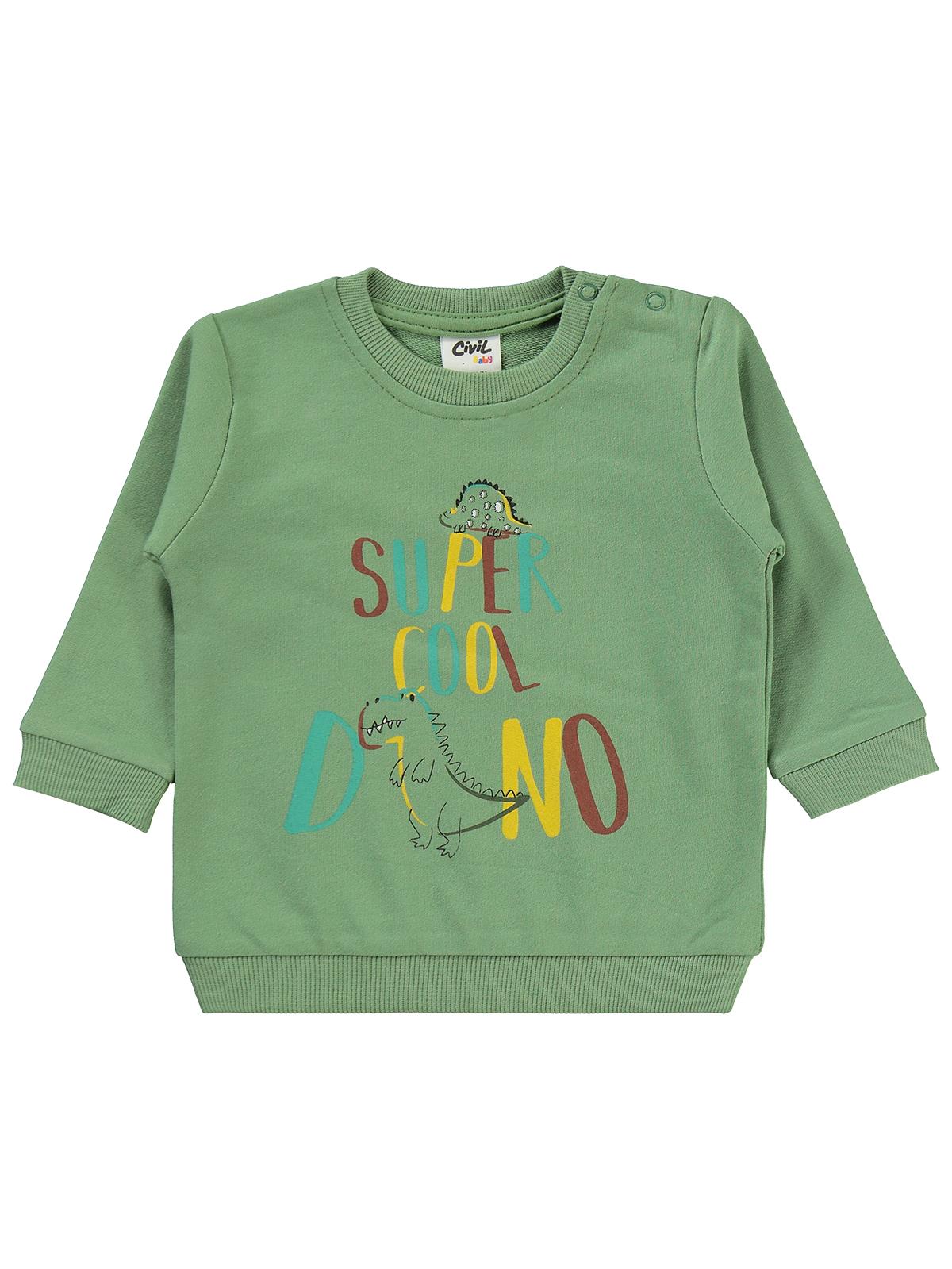 Civil Baby Dıno Baskılı 6-18 Ay Takım - Haki