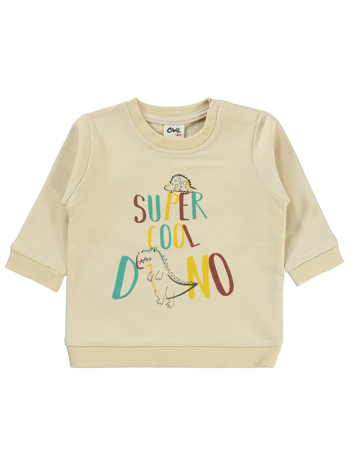 Civil Baby Dıno Baskılı 6-18 Ay Takım - Bej