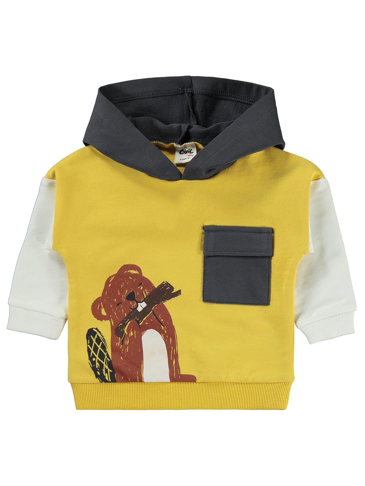 Civil Baby Cepli Kapşonlu 6-18 Ay Takım - Hardal