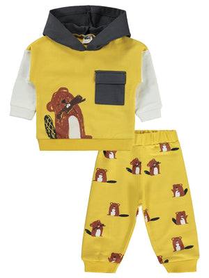 Civil Baby Cepli Kapşonlu 6-18 Ay Takım - Hardal