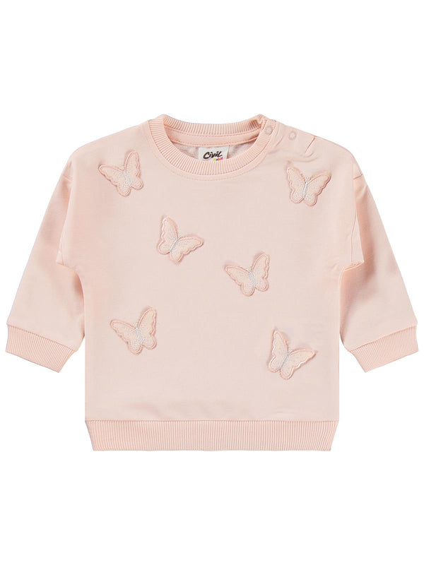 Civil Baby Kelebek Nakışlı 6-18 Ay Takım - Pembe