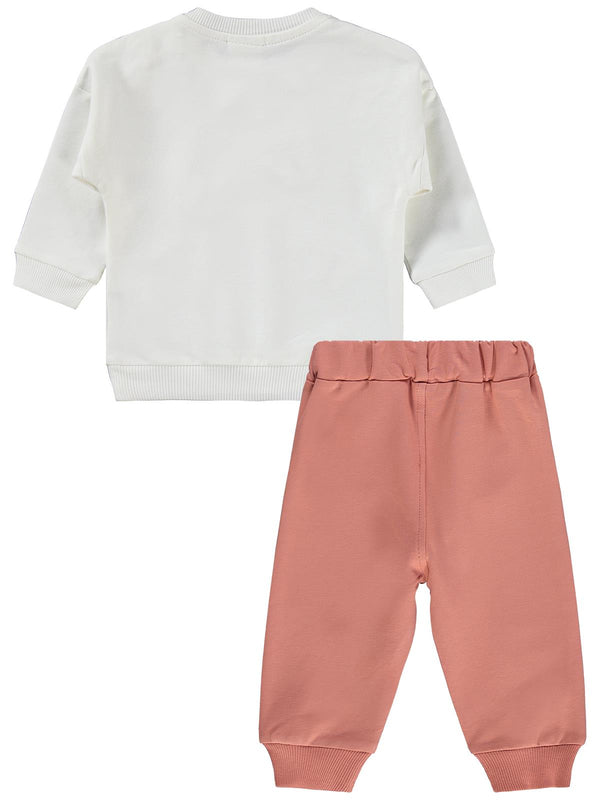 Civil Baby Kelebek Nakışlı 6-18 Ay Takım - Ekru