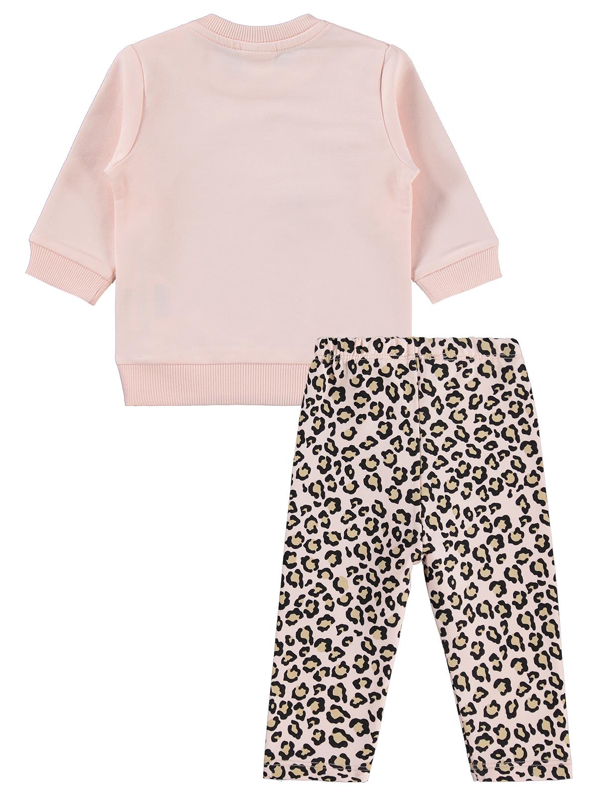 Civil Baby Leopar Kedi Baskılı 6-18 Ay Takım - Pembe