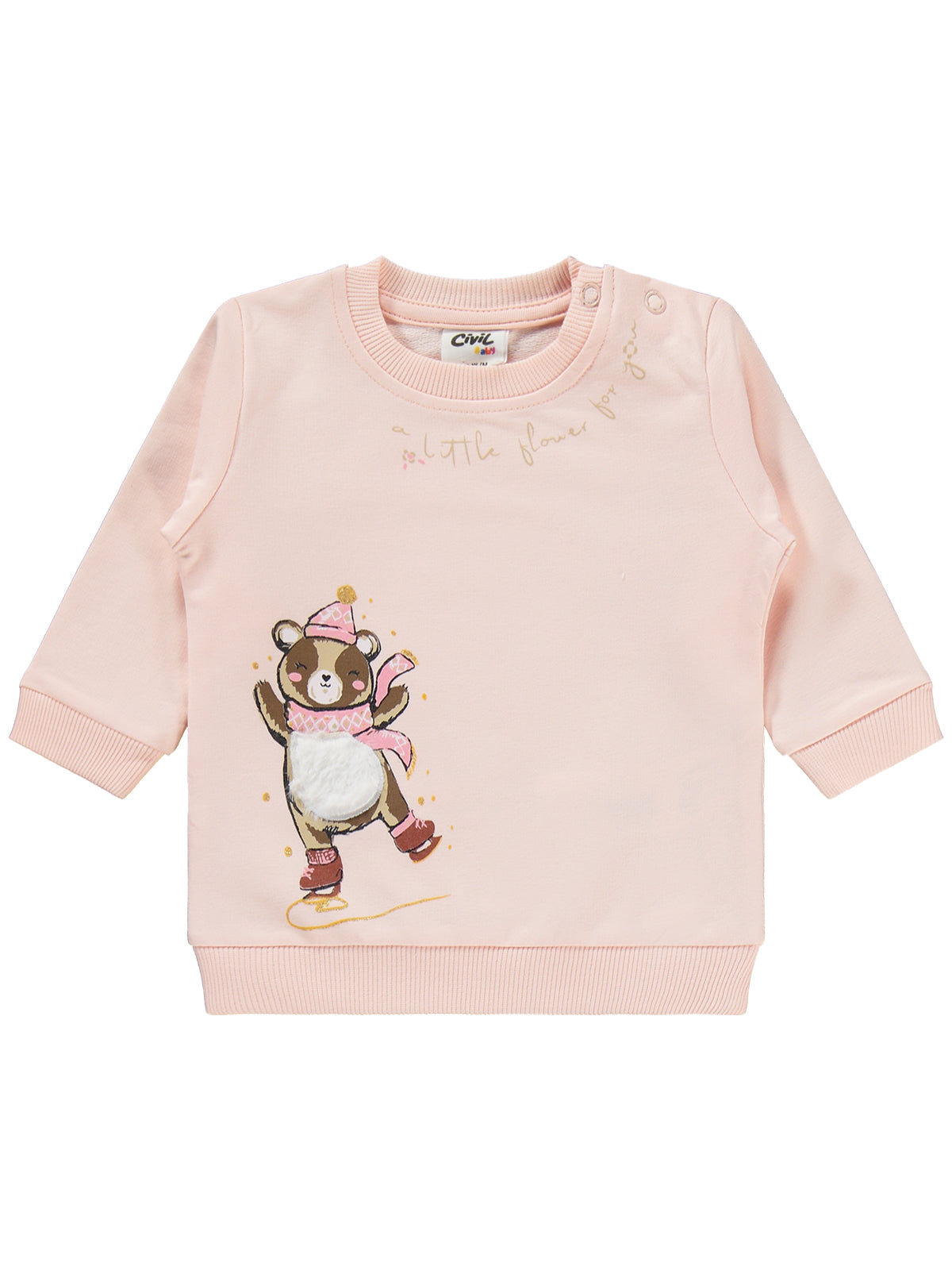 Civil Baby Bereli Ayıcık Baskılı 6-18 Ay Takım - Pembe