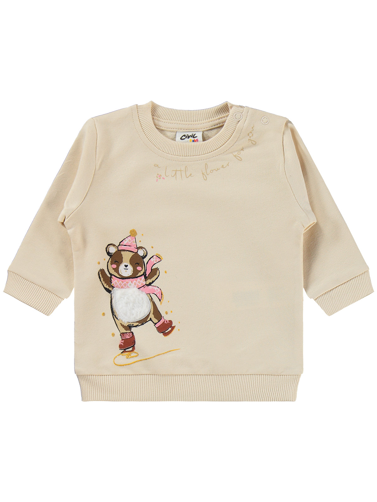 Civil Baby Bereli Ayıcık Baskılı 6-18 Ay Takım - Bej