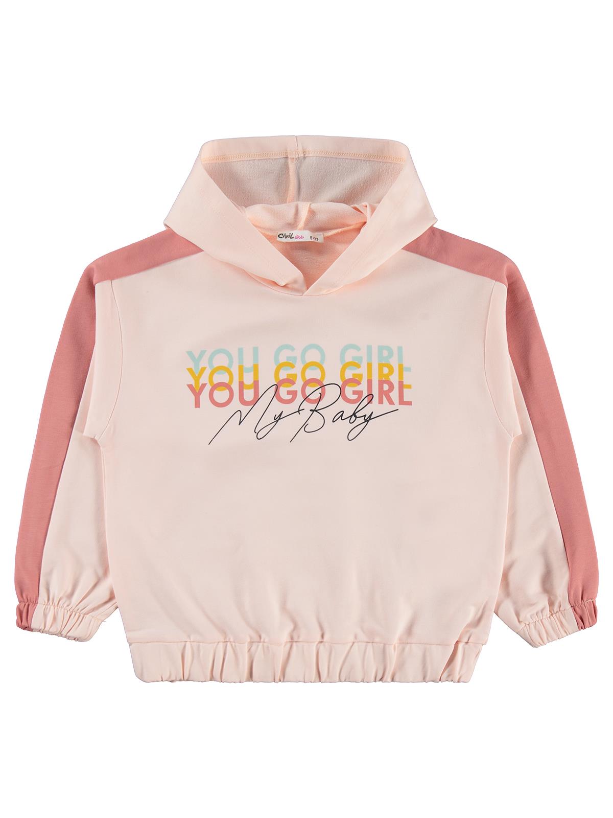 Civil Girls Kapşonlu 6-9 Yaş Eşofman Takımı - Pembe