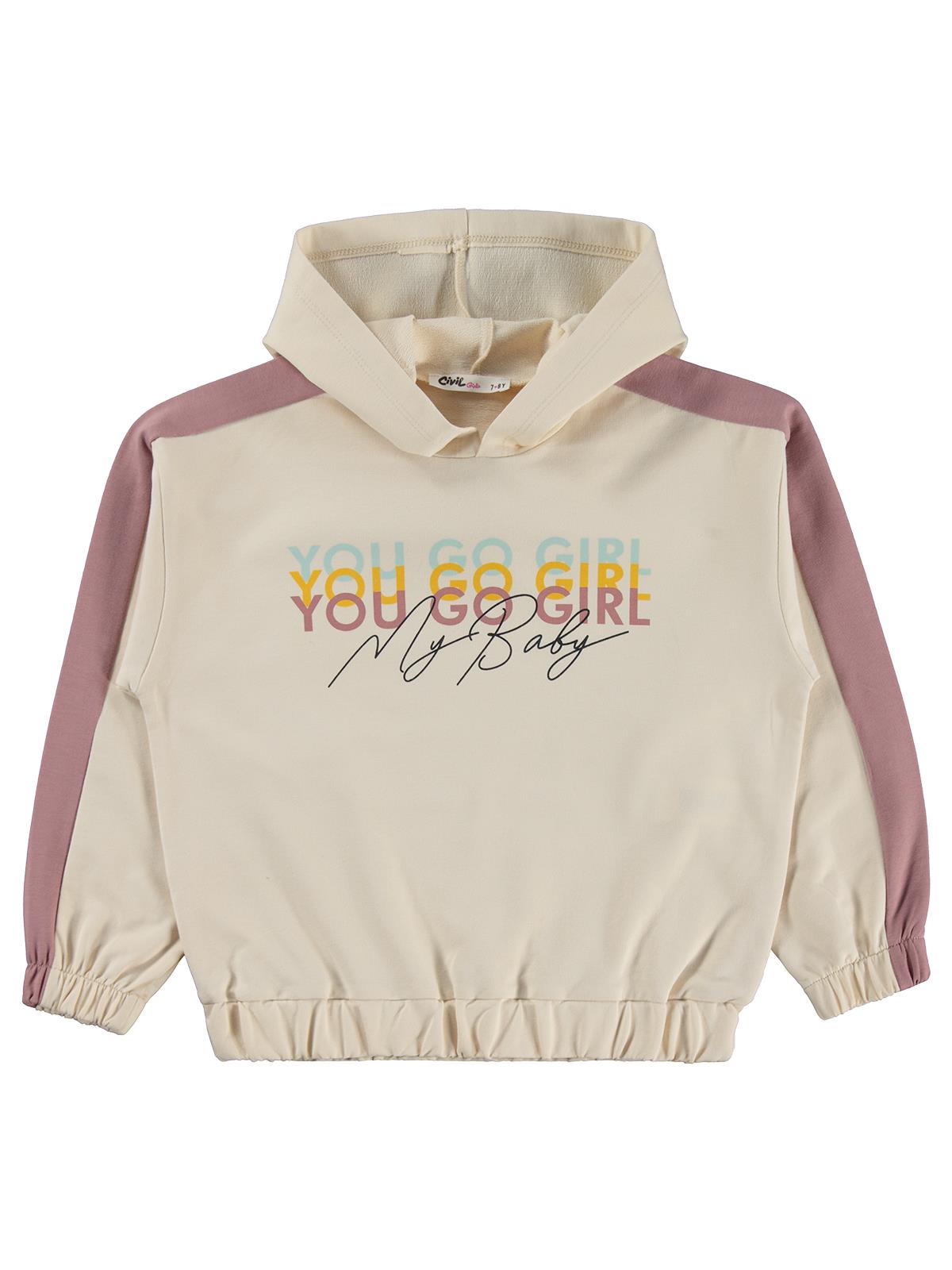 Civil Girls Kapşonlu 6-9 Yaş Eşofman Takımı - Bej