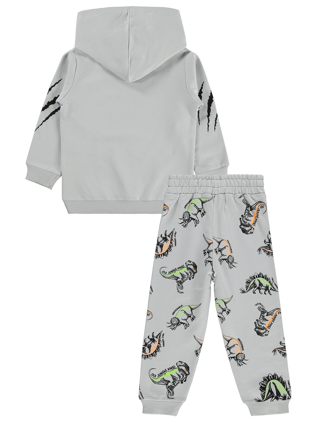 Civil Boys Kapşonlu 63 Baskılı 2-5 Yaş Eşofman Takımı - Gri